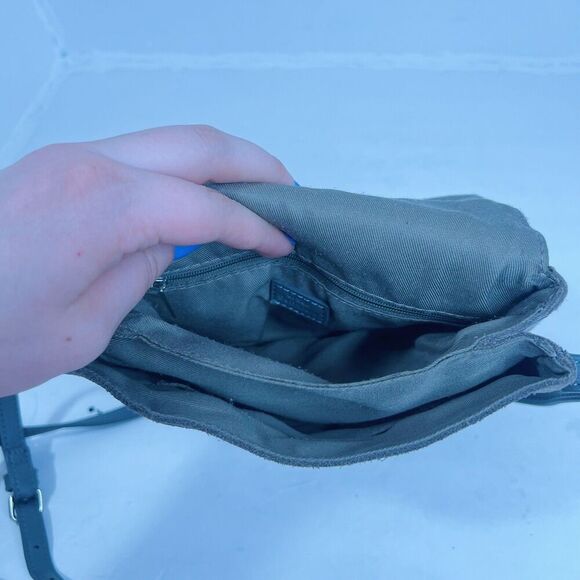 Urban Outfitters UO Grey Suede Crossbody Bag Foldover Purse - Picture 5 of 10